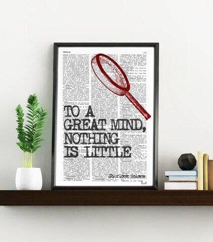 Xmas Svg, Weihnachtsgeschenke, Smart Quote Print, Sherlock Holmes Fan, Wanddekoration, College Dorm Sherlock Poster Schlafzimmer Wandkunst TYQ009 – Musik L 8,2 x 11,6
