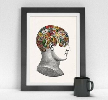 Noël Svg, Noël Svg, Nature du cerveau. Nature Collage - Anatomie Art - Brain Medical Art Print - Wall Art - Anatomie Print - SKA252WA3 - A4 Blanc 8.2x11.6 1