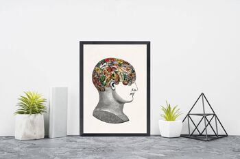 Noël Svg, Noël Svg, Nature du cerveau. Nature Collage - Anatomie Art - Brain Medical Art Print - Wall Art - Anatomy Print - SKA252WA3 - A5 Blanc 5.8x8.2 (Pas de Cintre) 3