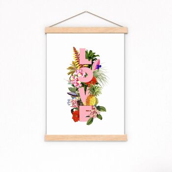 Svg de Noël, Cadeau pour elle, Cadeaux de Noël pour maman, Impression d'art mural Bienvenue printemps Typographie Plantes exotiques et fruits LOVE décor à la maison TYQ211WA4 - A4 Blanc 8.2x11.6 2