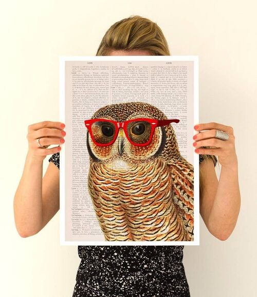 Xmas Svg, Gift for him, Christmas Gifts, Cool Owl poster, Funny animal art, Wall art, Wall decor, Nursery art, Animal ANI035PA3