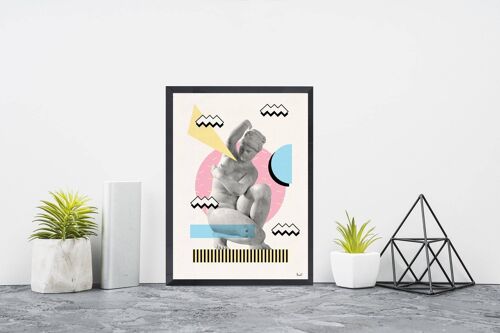 Xmas Svg, Greek torso Statue. Revised Classical art print- Statues art- Classic modern Art- Minimal Art print- Women Nude art print- SKA264 - A5 White 5.8x8.2 (No Hanger)