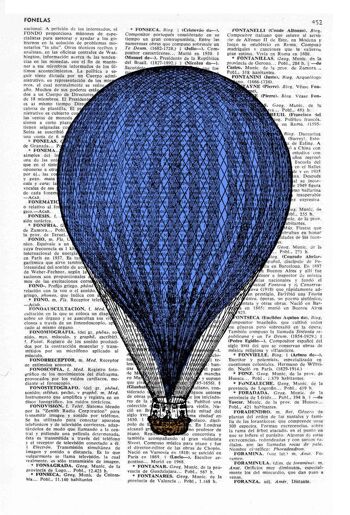 Noël Svg, Bienvenue printemps Blue Balloon Vintage Book Print Dictionary ou Encyclopedia Page Print - Book Print on Vintage Book Art TVH078 - Book Page L 8.1x12 2