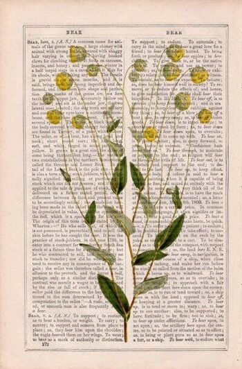 Impression de fleurs sauvages jaunes - Page de livre M 6,4 x 9,6 (sans cintre) 3