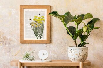 Fleurs sauvages jaunes avec abeilles Print - A3 White 11.7x16.5 (No Hanger) 4