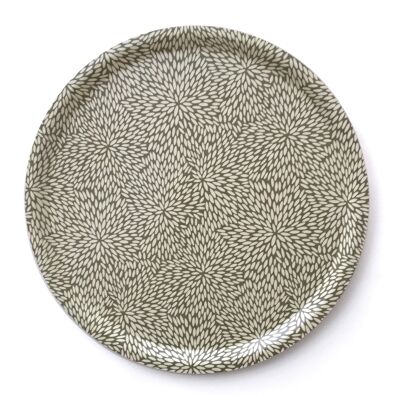 Tray with Japanese paper - rice grains white-olive