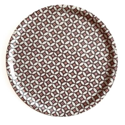 Tray with handmade dot paper pattern