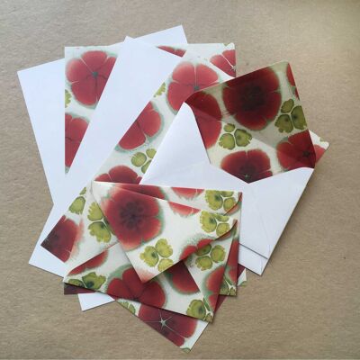 Briefpapier rote Blume