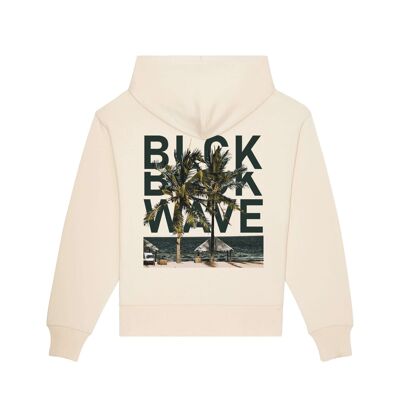 HeatWaves© 'BLCKWVE' - Cream Oversized Hoodie