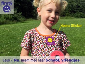 Stoer Tandendoosje Blauw - Firsty Round - Jongen/Meisje - Incl Logboekje NL + Hoera-Sticker 5