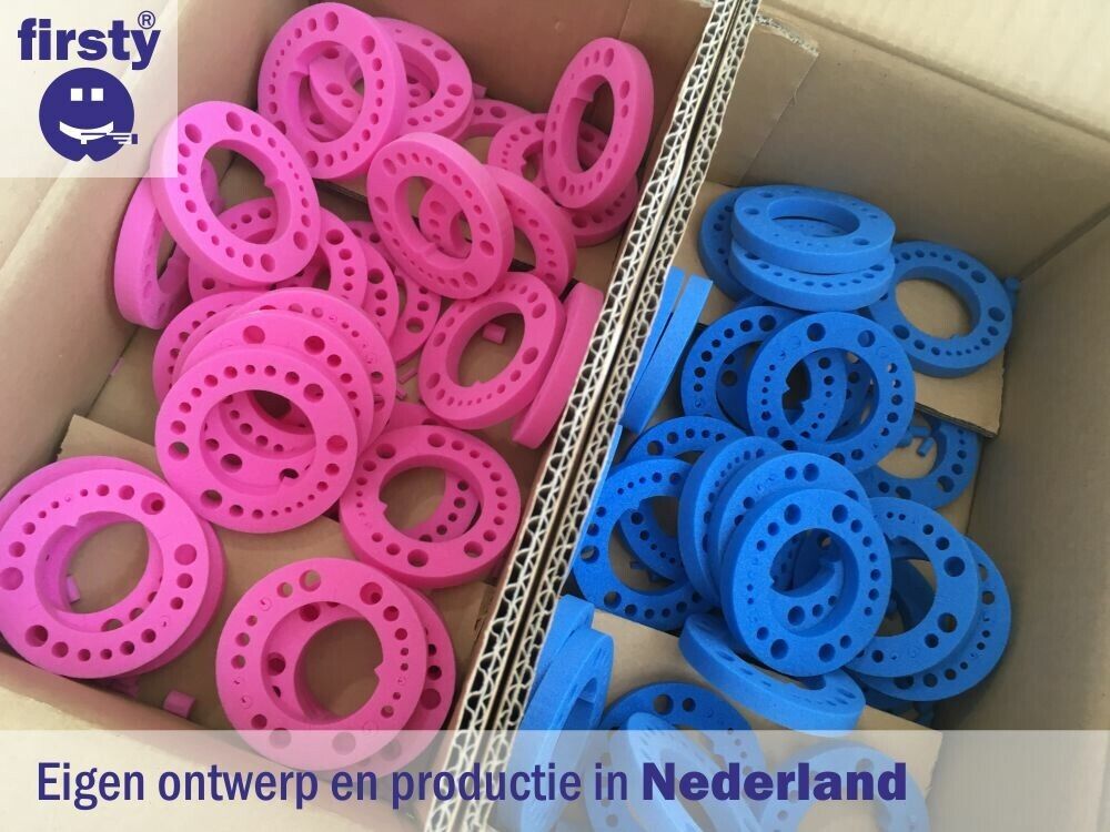 Firsty Round Fluor Tandendoosje - Groen / Zwart - Meisje - Incl Logboekje NL Hoera-Sticker