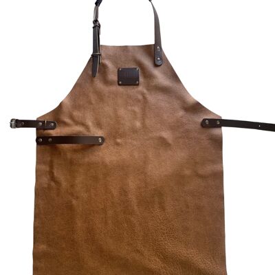 Ranch brown leather apron