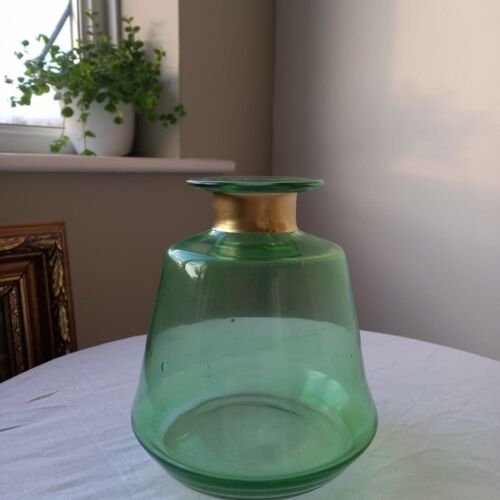 Handblown Green Glass Flower Vase - Dhuni - Small