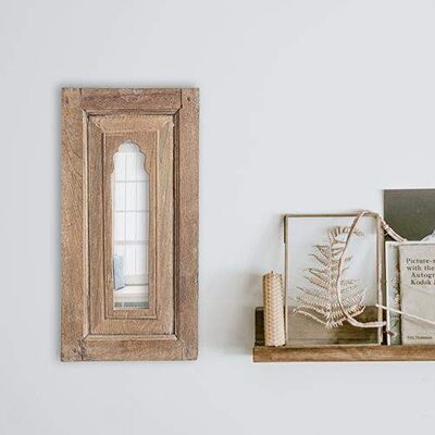 Brown Wooden Wall-Mounted Mirror