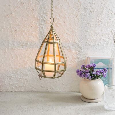 Hanging Glass Lantern Candle Holder