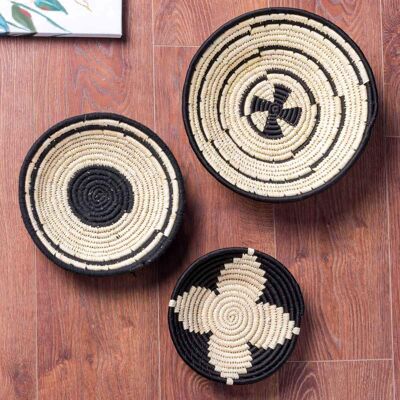 Handwoven Jute Storage Baskets - Set of 3