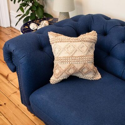 Tufted Cushion Covers - Brown & Cream