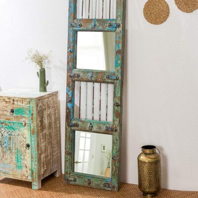 Espejo vintage con marco de madera y metal (MIR-WOO-FRA-BAR-FLO)