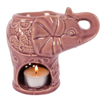 Quemador de aceite con forma de elefante rosa