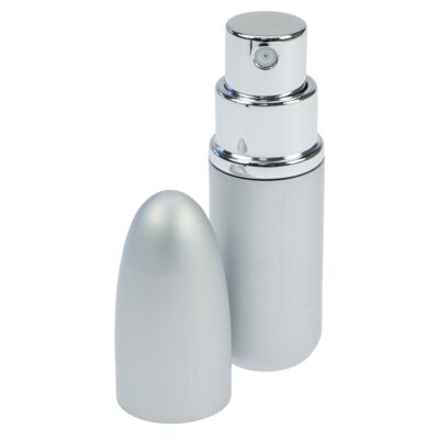 Pocket atomizer, aluminum, silver-colored, for 4 ml, height: 7.5 cm