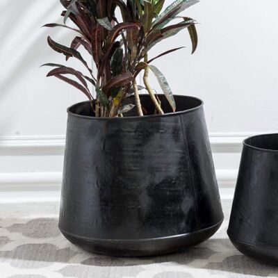 Tall Iron Planter Black - Large