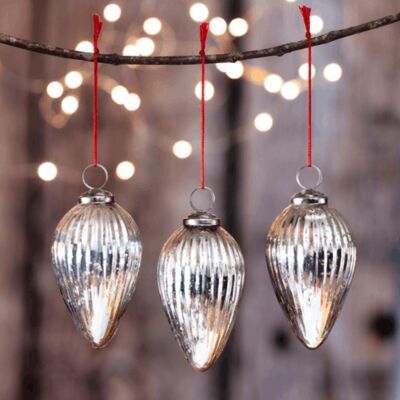 Glass Baubles Set of 3 - Pack Of 3