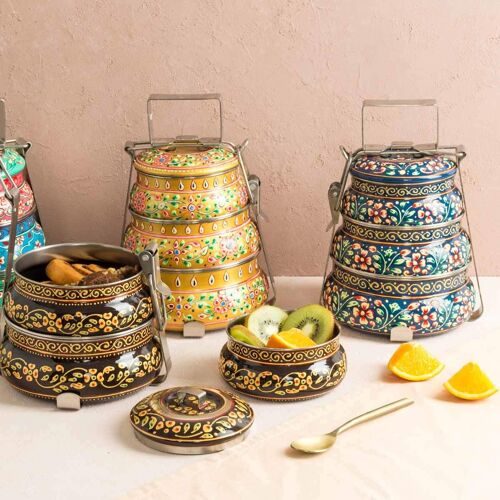 Tiffin Box with Three Tiers - Green
