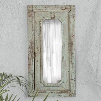 Miroir rectangulaire avec bois récupéré - Grand ca. 75x38cm