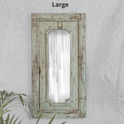 Miroir rectangulaire avec bois récupéré - Petit ca. 53x26cm