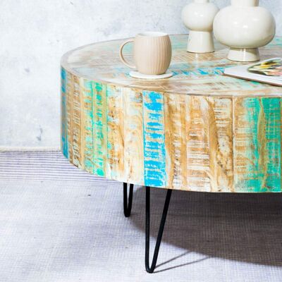 Tavolino da caffè in legno anticato di recupero - Jastaa