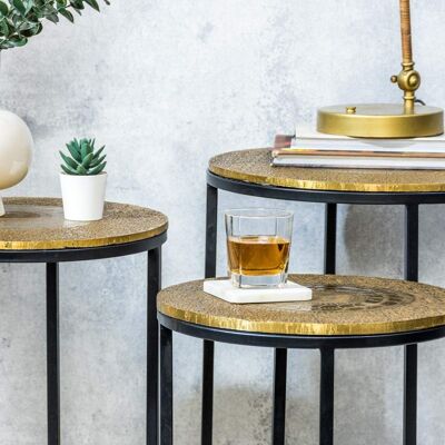 Round Brass Side Tables - Large