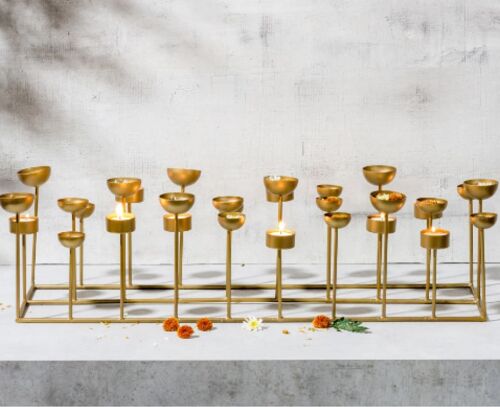Gold Centerpiece Candle Holders - Ojaswi