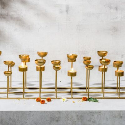 Gold Centerpiece Candle Holders - Ojaswi