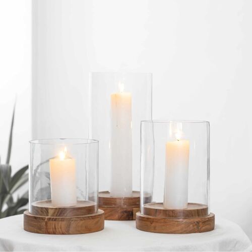 Glass Cylinder Candle Holders - Large