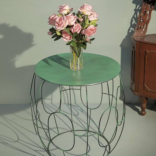 Metal Coffee Table With Green Patina Top