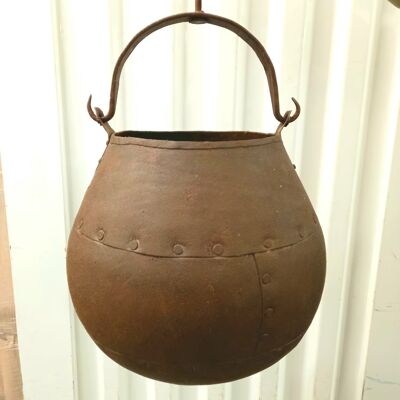 Rustic Metal Hanging Planter - Sinduri - LARGE