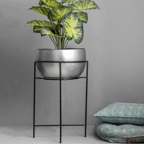Silver Indoor Planter With Stand - Mira