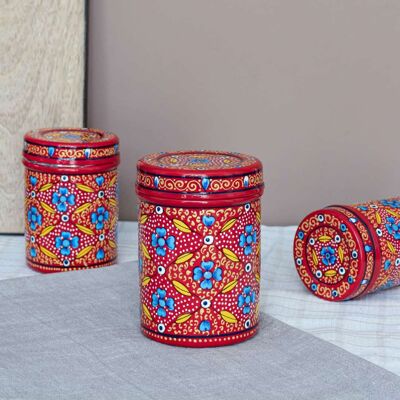 Küchenvorratsdosen aus Edelstahl – Bheera – Rot, 3er-Set