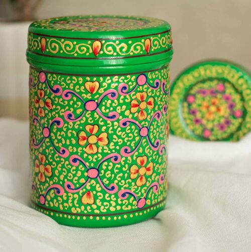 Stainless Steel Kitchen Storage Tins - Bheera - Green Small