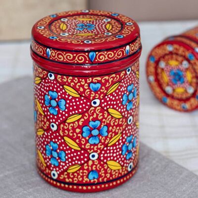 Küchenvorratsdosen aus Edelstahl – Bheera – Rot groß