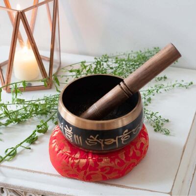 Tibetan Singing Bowl - Black & Gold