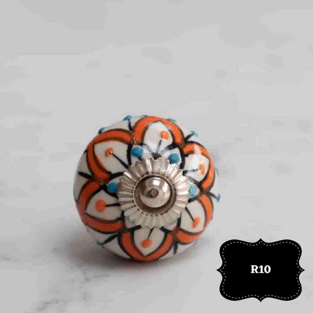 Dekorative Knöpfe aus Keramik im Vintage-Stil | Rot (VIN-CER-KNOPF-SET-R1)