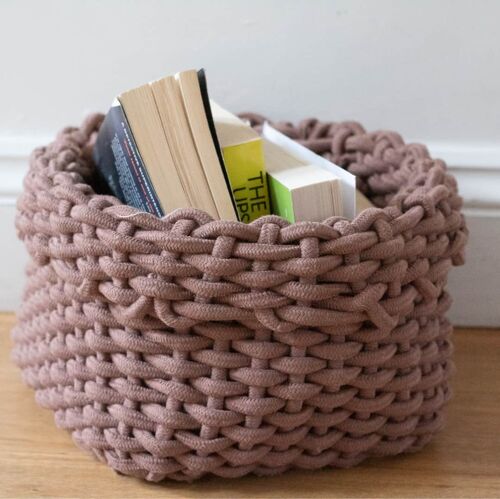 Brown Cotton Rope Storage Basket