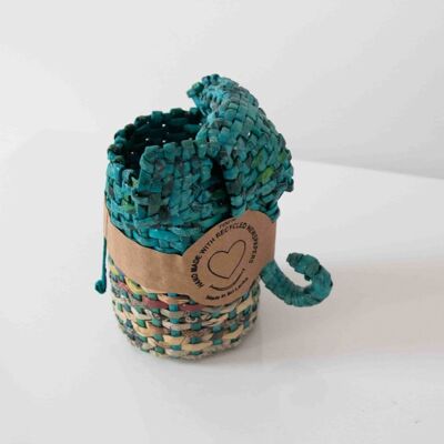 Recycled Paper Pen Pot Holders - Blue