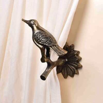 Brass Curtain Tie Back - Crow (AVI-CUR-TIE-CROW-RGT)