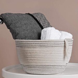 Paniers de rangement pliables en coton blanc à usages multiples - Grand