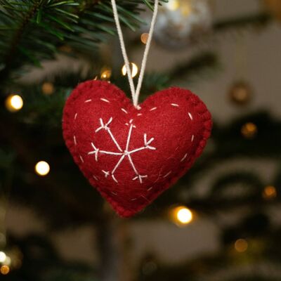 Décorations d'arbre de Noël à suspendre en forme de cœur
