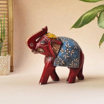 Hand-Painted Boho Elephant Figurines - Large Elephant