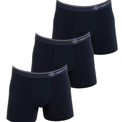 Lot de 3 pantalons pour hommes (bleu marine), certifiés GOTS, sans intervention, jersey simple, taille élastique tissée avec inscription Bodywear tissée