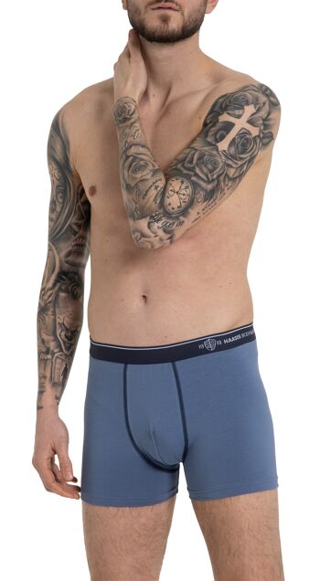 Lot de 3 pantalons pour hommes, certifiés GOTS, sans intervention, jersey simple, taille élastique tissée avec inscription Bodywear tissée 4